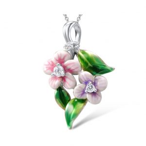 Eleganter Blumen-Anhänger aus Silber