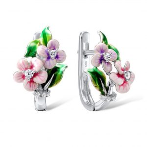 Silber-Ohrringe mit Emaille