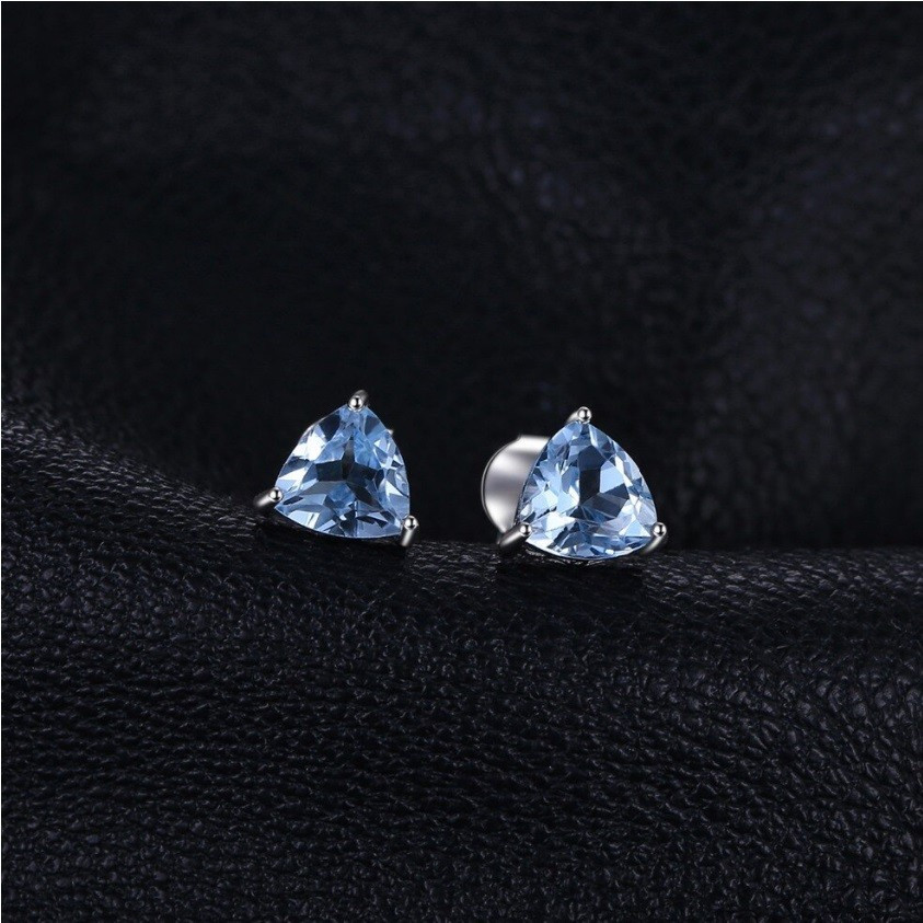 Ohrstecker mit Blautopas - Silber 925 2 Ohrstecker mit Blautopas - Silber 925