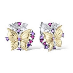 Schmetterlings-Ohrstecker aus 925 Sterling Silber