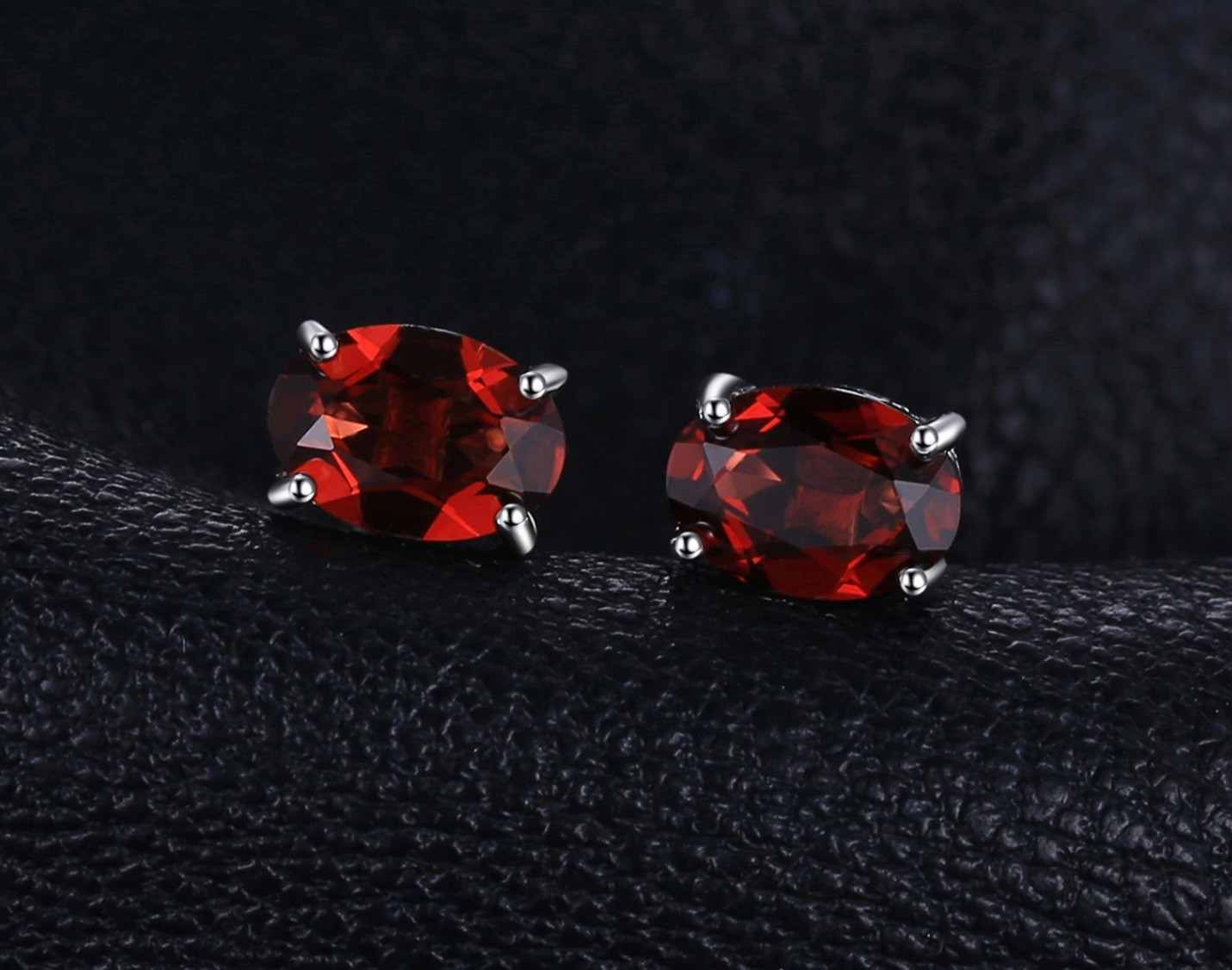 Granat Ohrstecker Silber 925 2 Ohrstecker - Granat - Silber