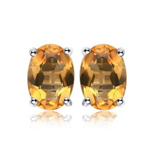 Citrin Ohrstecker- Silber