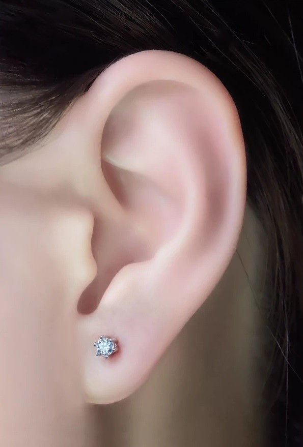 Moissanit-Ohrstecker aus 925 Silber 4 Moissanit - Ohrstecker aus Silber