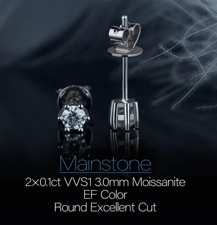 Moissanit-Ohrstecker aus 925 Silber 3 Moissanit - Ohrstecker aus Silber