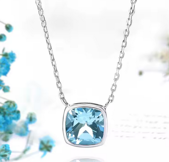 Topas-Anhänger aus 925 Silber 2 Topas Anhänger