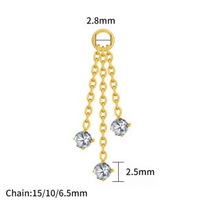 Ohrpiercing Anhänger mit drei Schmucksteinen