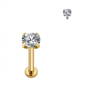 Labret Innengewinde Zirkonia 4 mm.