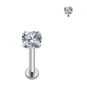 Labret Innengewinde Zirkonia 4 mm.