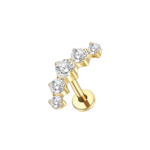 Piercing Labret Gebogen vergoldet