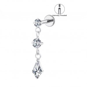 Labret-Piercing mit Zirkonia