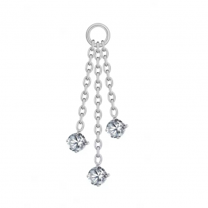 Ohrpiercing Anhänger mit drei Schmucksteinen