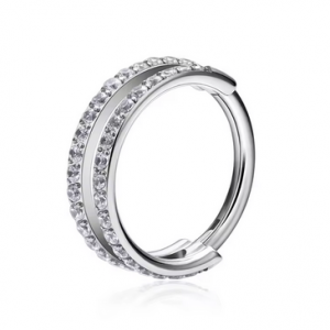 Piercing Doppelring mit Steine