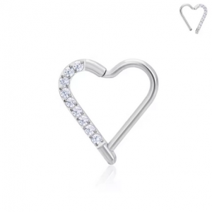 Herz Piercing Ring Silber